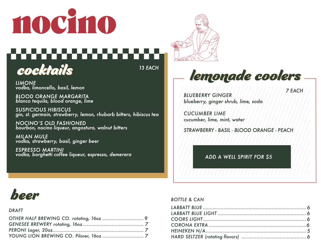 Nocino - Menu - Italian American Restaurant in Rochester, NY